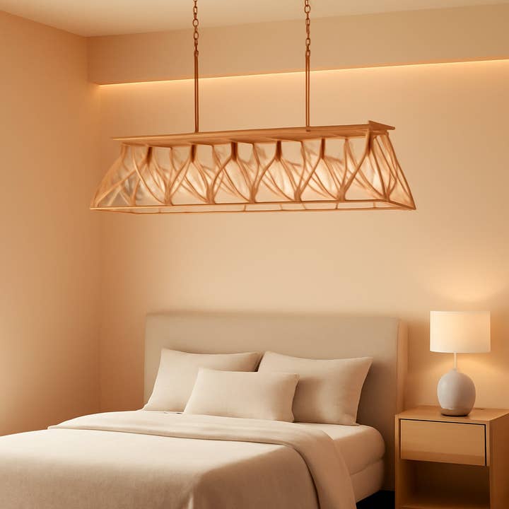 Gold 5 Light Farmhouse Chandelier Linear Ceiling Light for wholesale by ShipItFurniture