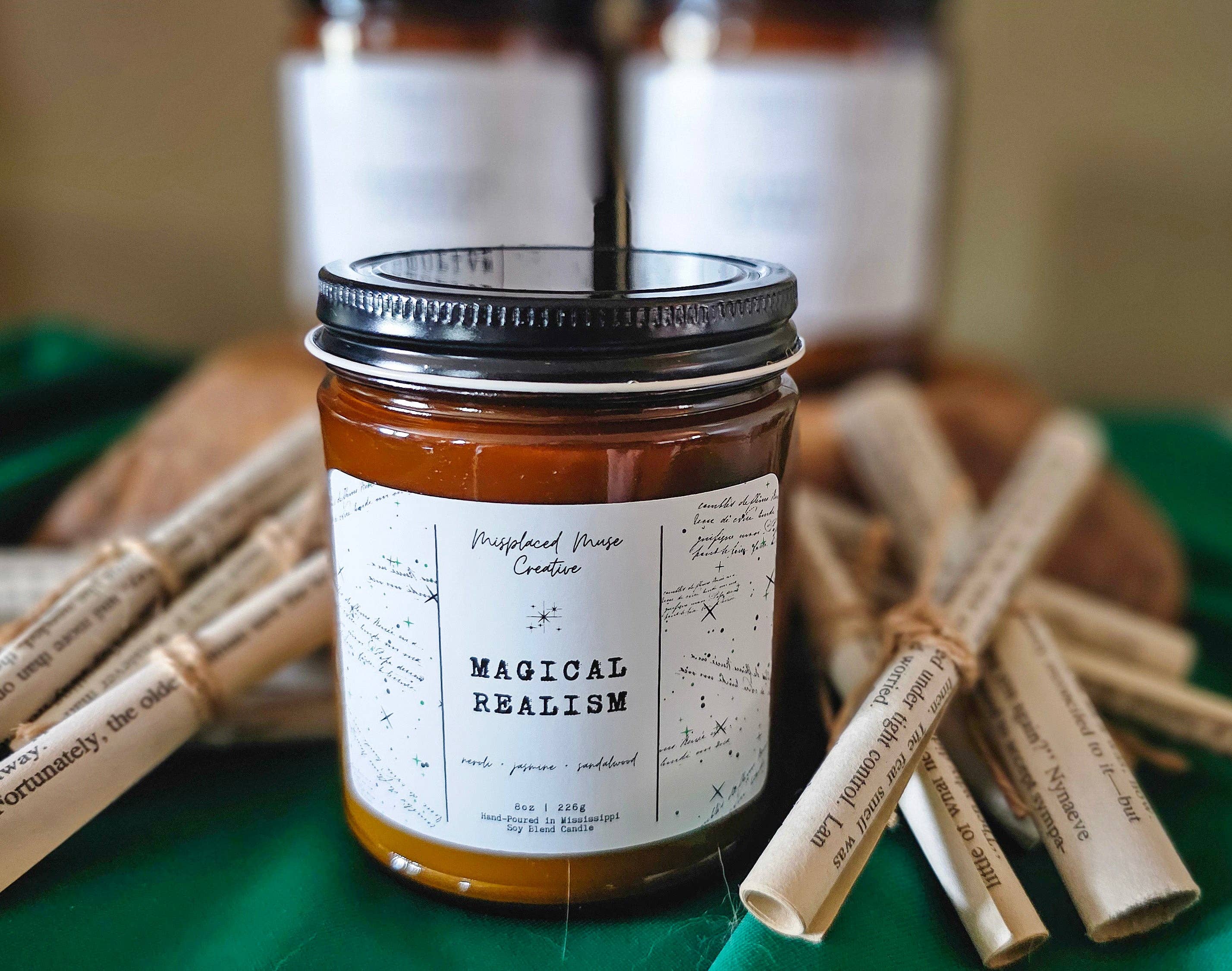 Misplaced Muse Creative - Wholesale Jar/Filled Candle - Magical Realism Soy Candle (Neroli + Jasmine)4