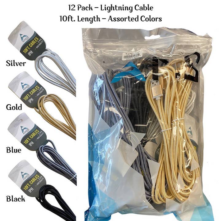 Tech Trendz - Wholesale Charging Cable - 12 pack - 10 FT Charging Cable2
