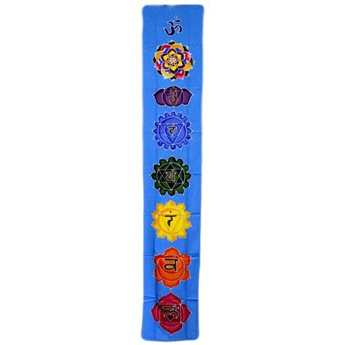 Chakra Drop Banner - Sky Blue 183x35cm for wholesale by Ancient Wisdom