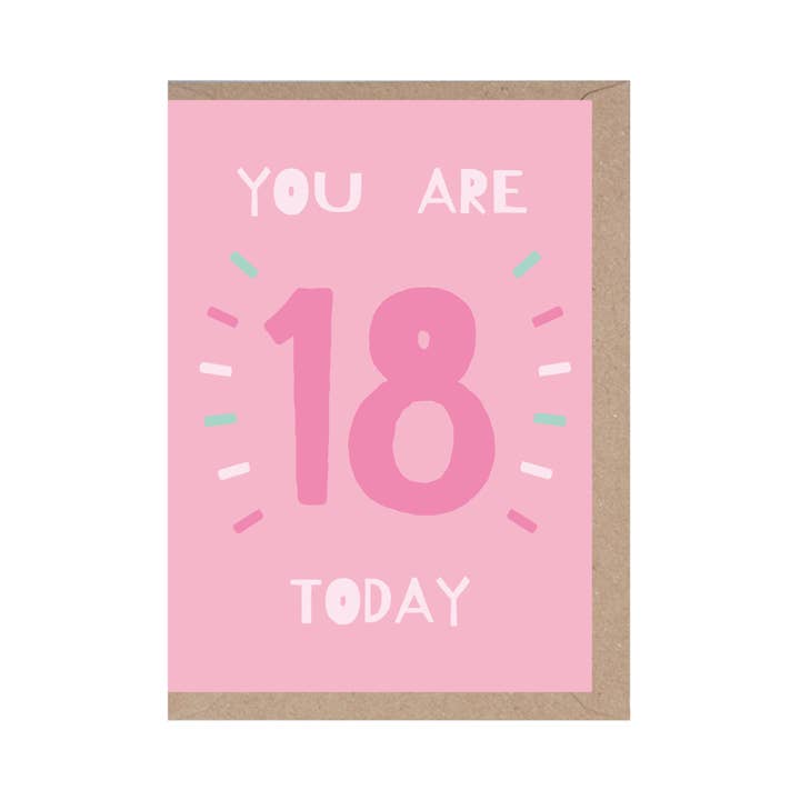 You Ares '18' Today - Tarjeta de cumpleaños - Tarjeta de edad - Saludo para venta al por mayor de Rumble Cards