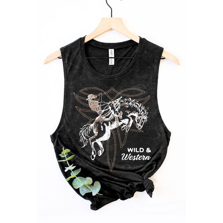 HRTandLUV - Venta al por mayor Camiseta sin mangas - Mujer - CAMISETA GRÁFICA MINERAL WILD N WESTERN SIN MANGAS