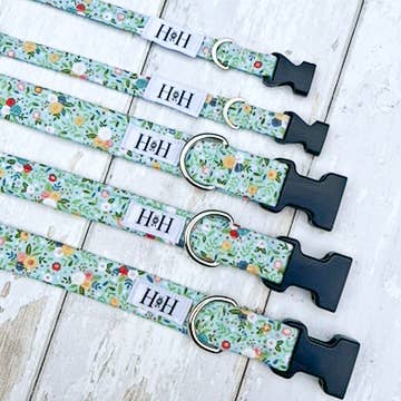Hetty and Huxley – wholesale Pet collar – Dog – Teal Floral Pet Collar1