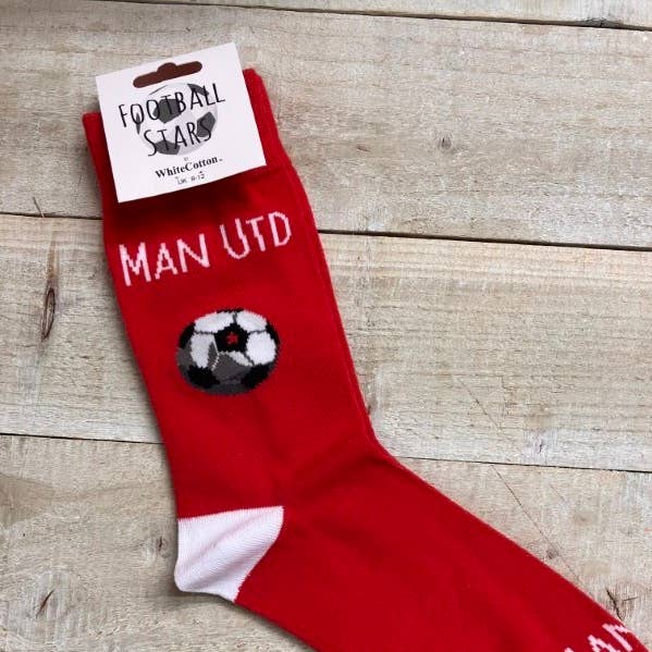 Man Utd Socks - Football Full Colour (S-FB4) for wholesale by White Cotton Cards
