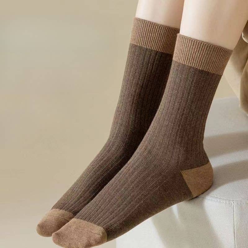 Sweetkama – wholesale Socks – Women's – Ladies Color Block Rib Cotton Daily Socks SKASC41632