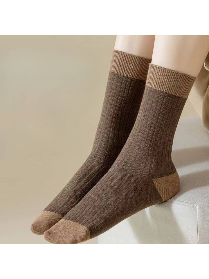 Sweetkama – wholesale Socks – Women's – Ladies Color Block Rib Cotton Daily Socks SKASC41632
