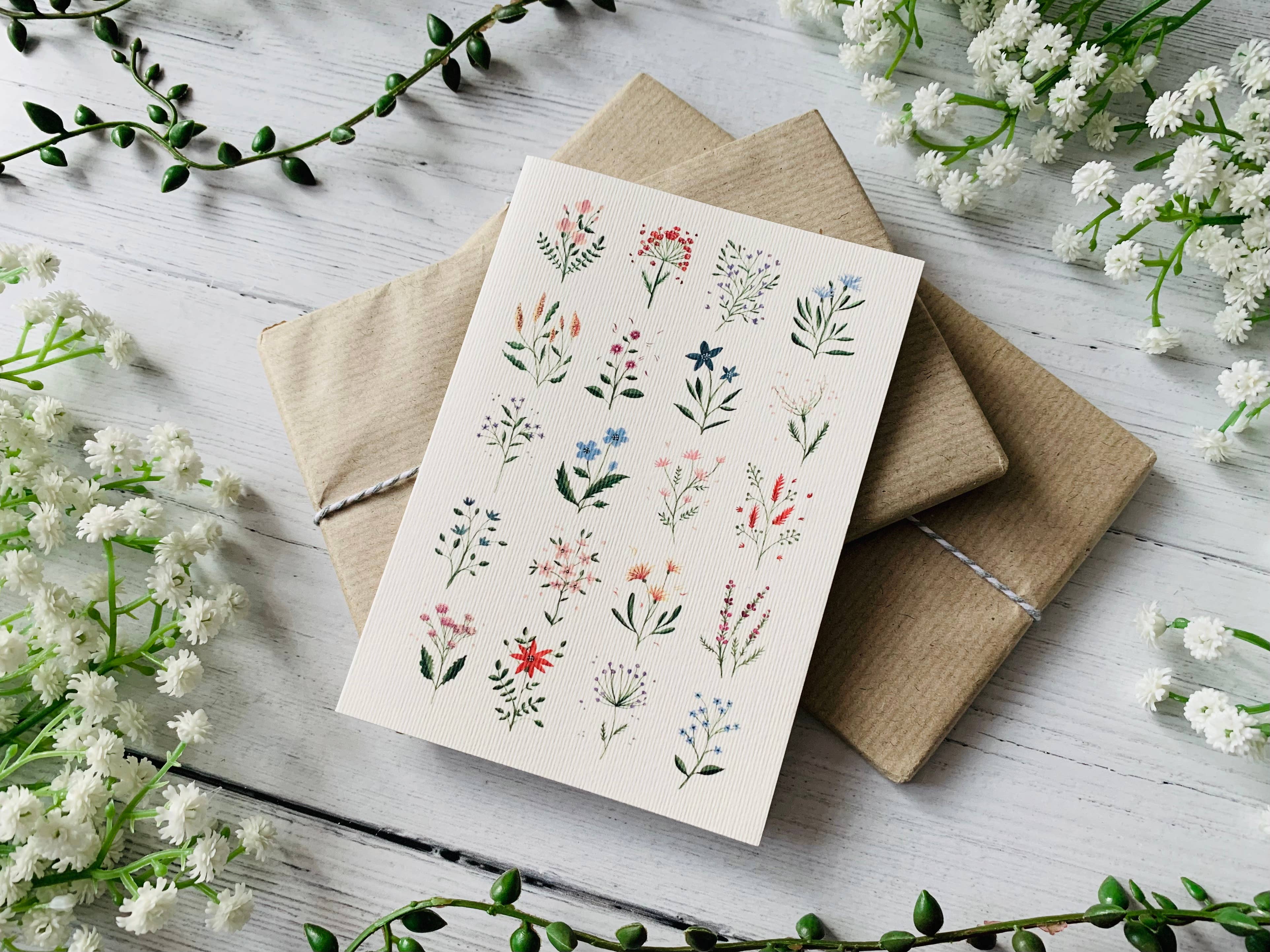 By Becky Amelia – wholesale Everyday greeting card – Twenty Tiny Flowers Greeting Card3