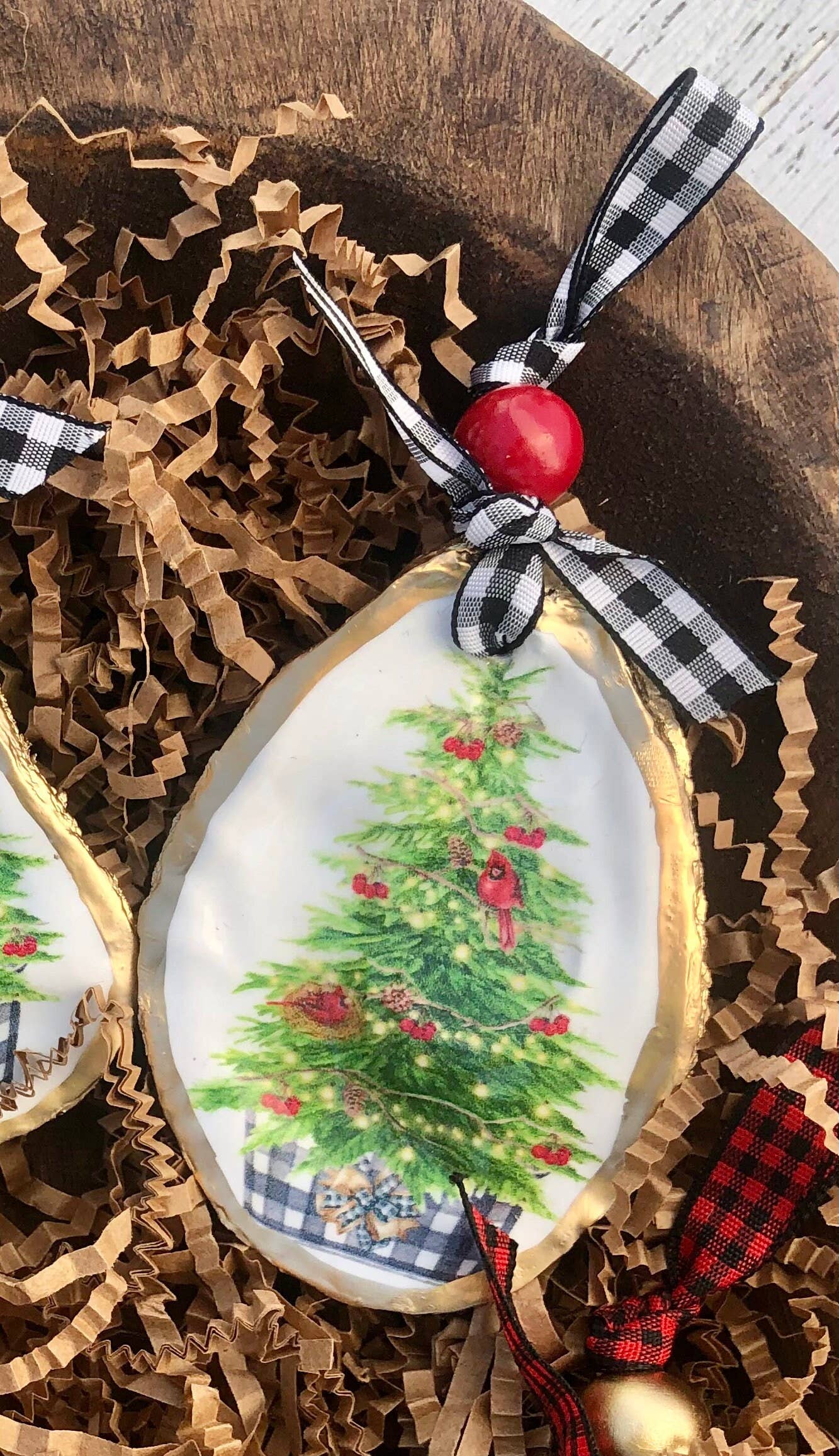 Place of Grace Designs - Wholesale Ornament - Oyster Ornament | Country Church | Cardinal Tree | Buffalo P3