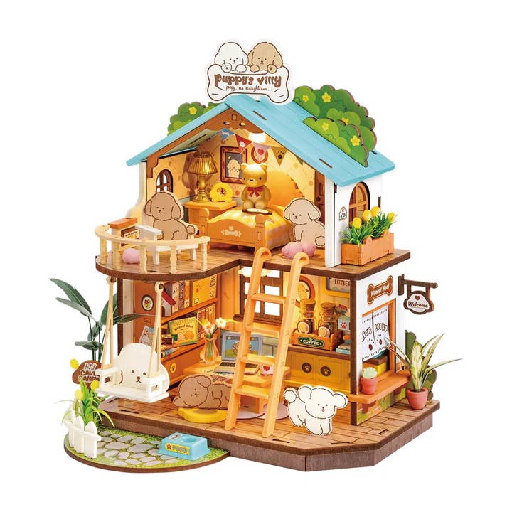 Robotime - Wholesale DIY Craft Kit - DG169 Puppy's Cozy Villa Rolife DIY Miniature House Puzzles