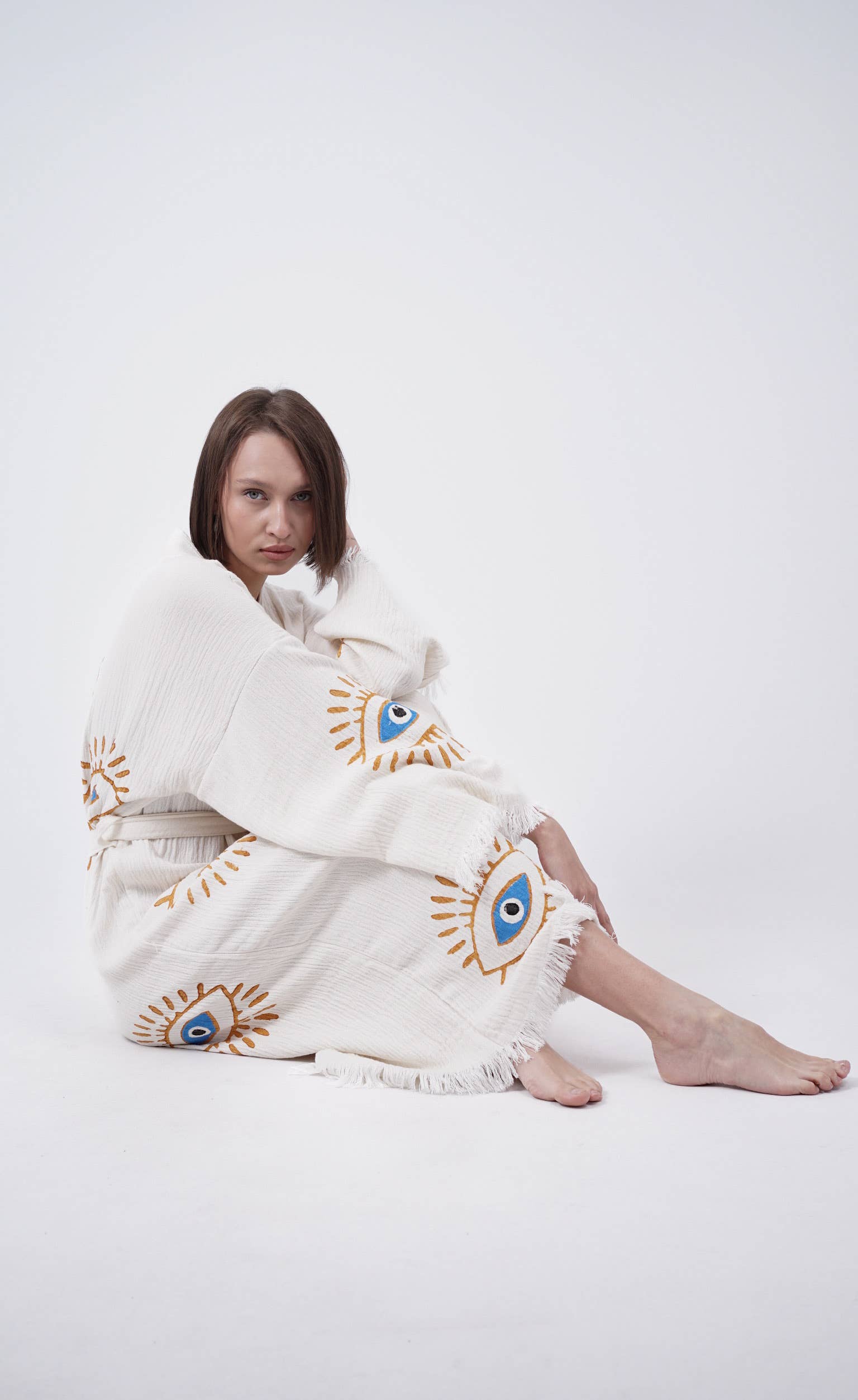 Bodho - Wholesale Kimono - Dames - Handgemaakte Boho Festival Kimono met Boze Oog, Boho Strandkleding6