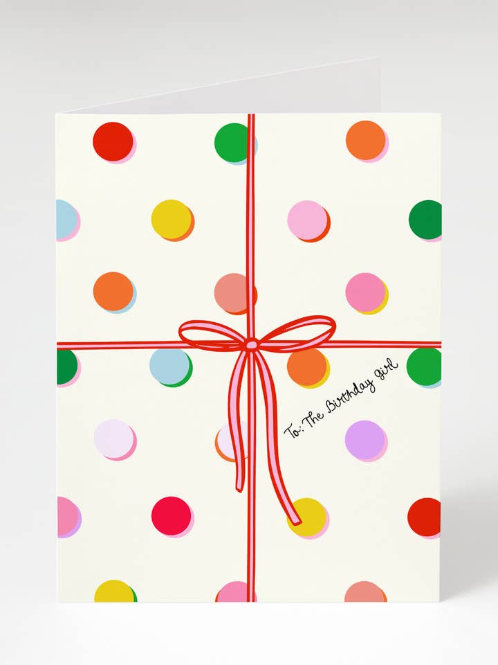 Biglietto di Auguri a Pois per Compleanno Ragazza per la vendita all'ingrosso da parte di Bon Femmes