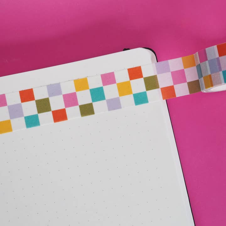 Bright Checkerboard Washi Tape for wholesale by Nutmeg and Arlo
