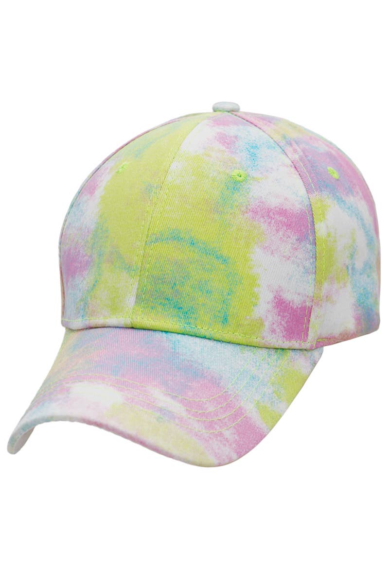 Cap Zone – Engroshandel Baseballkasket - Dame – Pastel spraymaling Tie Dye Confetti Baseballkasket