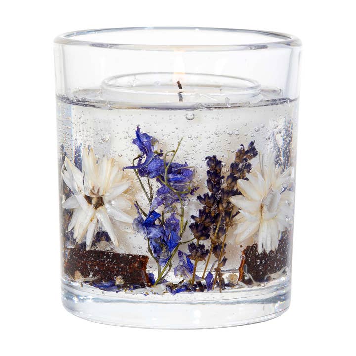 Vela de gel de cera natural Nature's Gift, color lila y lavanda para venta al por mayor de Stoneglow Candles