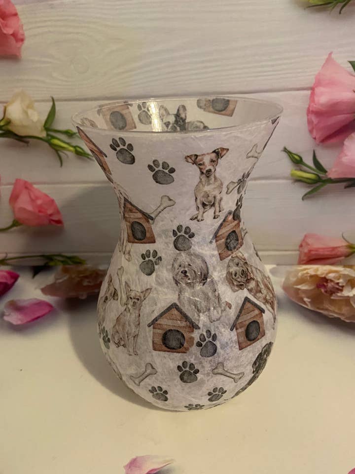 Dog vase lights for wholesale by Cooksons Crafts