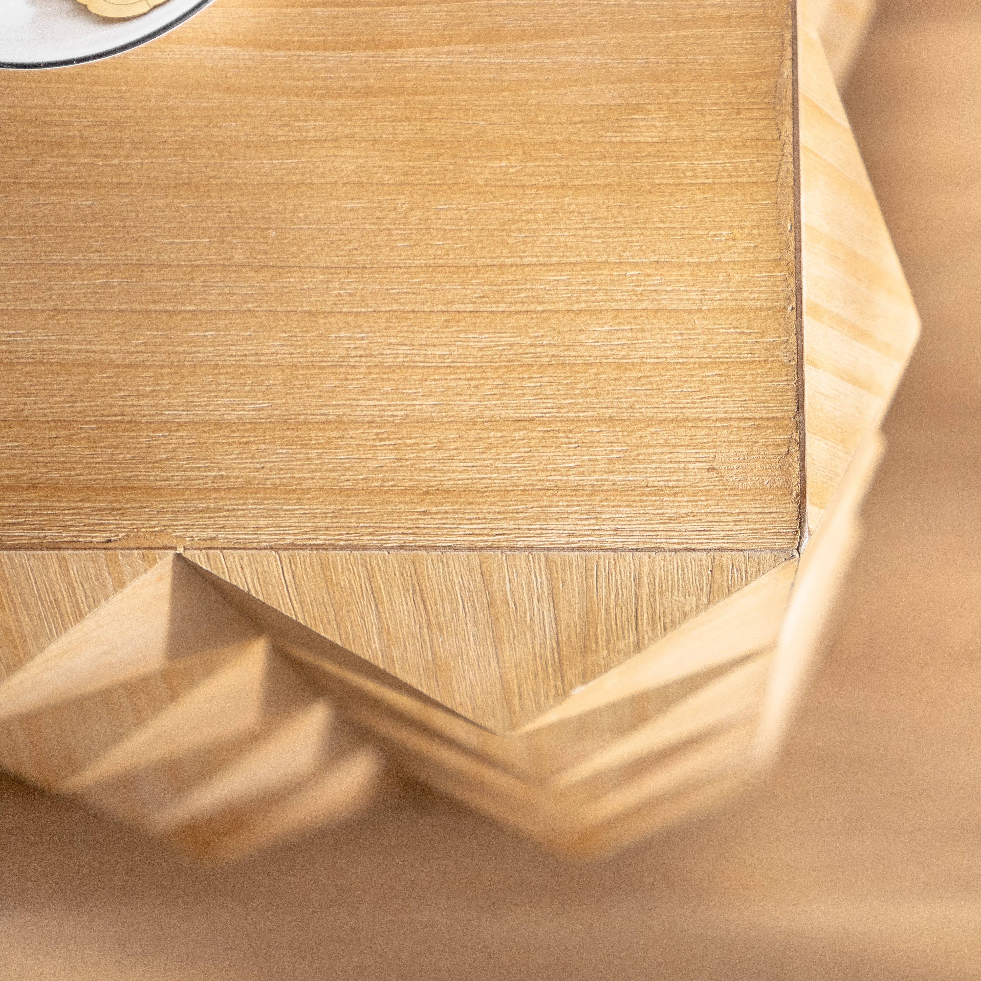 HOMYCASA DESIGN INC - Wholesale Side Table - Crema Modern Geometric Wood Side Table Natural End Table6