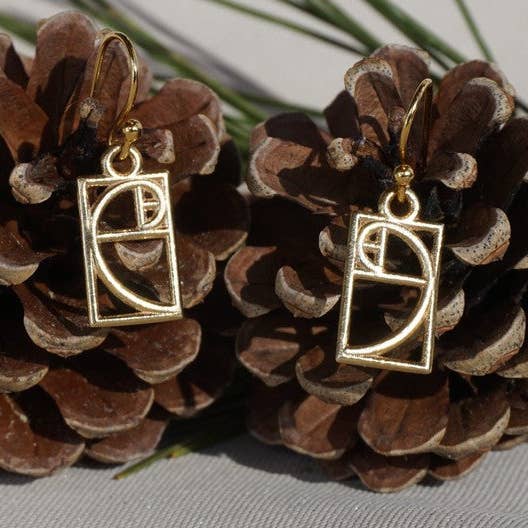 Orecchini Piccoli a Rapporto Aureo (Metallo) per la vendita all'ingrosso da parte di Hanusa Design