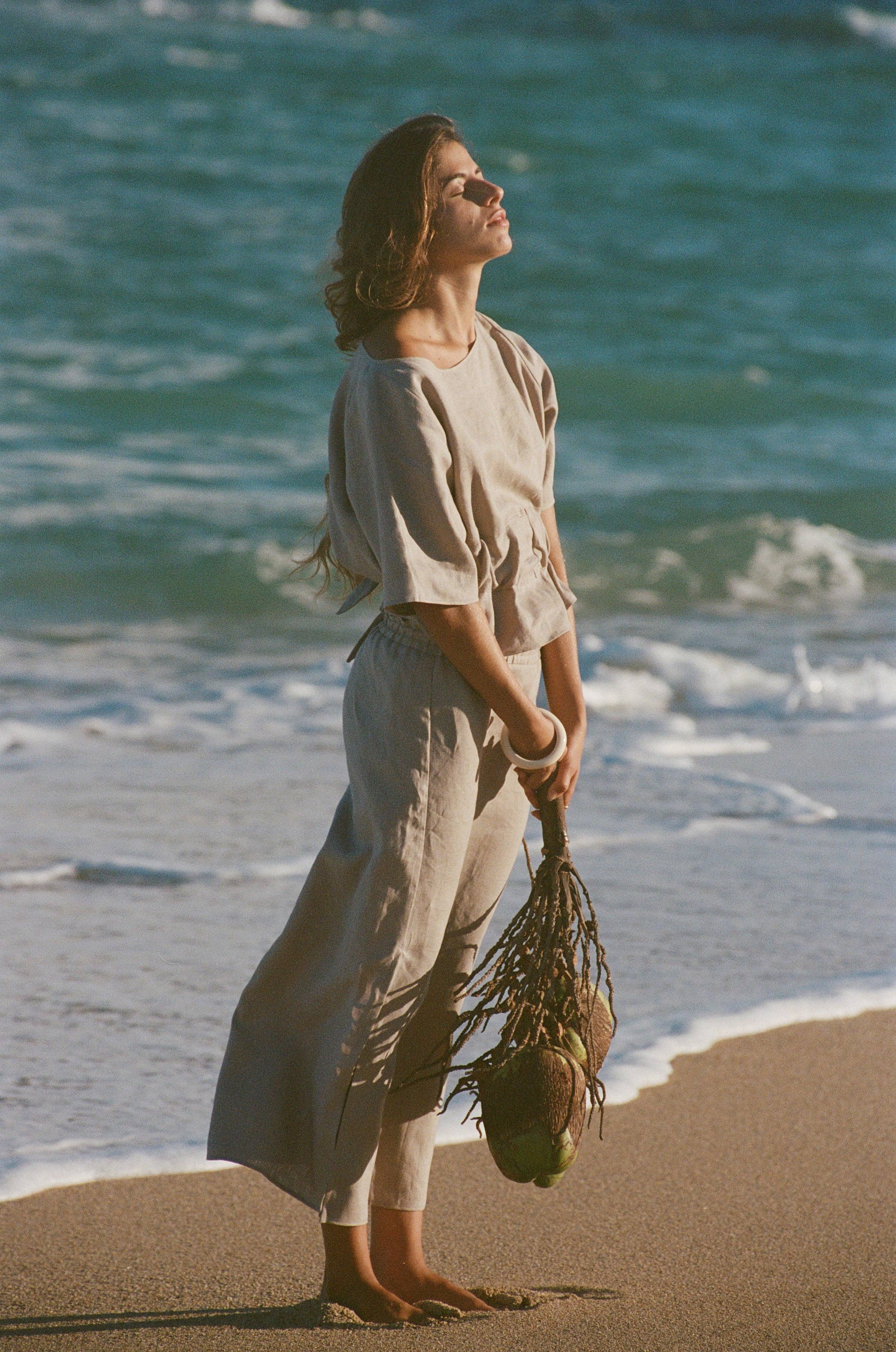 WUESTE - Wholesale Skirt - Women's - Calla Linen Paperbag Skirt4