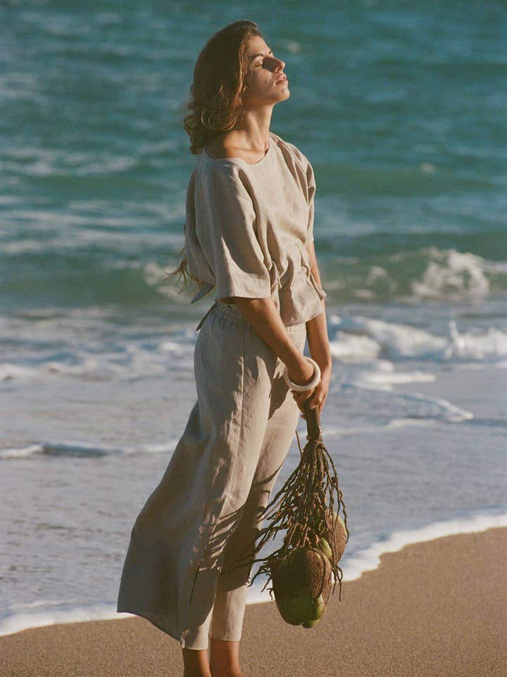 WUESTE - Wholesale Skirt - Women's - Calla Linen Paperbag Skirt4