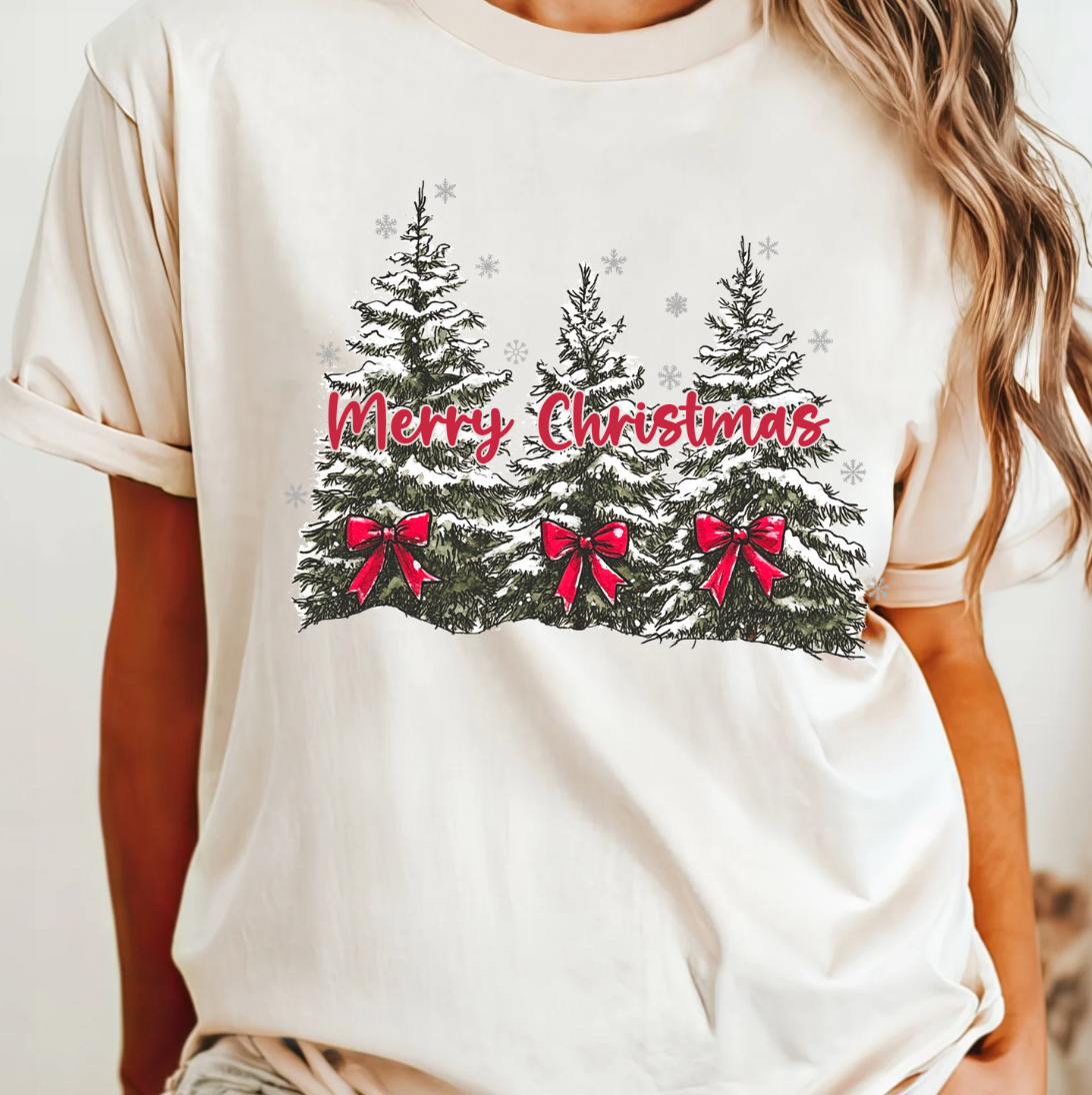 Kiki's Boutique - Wholesale Graphic Sweatshirt - Women's - Snowy Christmas Trees Tee or Sweatshirt3