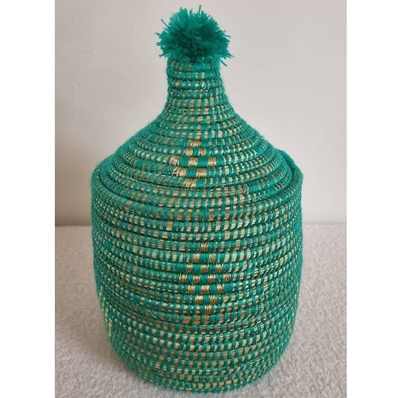 Moroccan Natural bazaar – wholesale Korg – Grön flätad korg för kök, låda för dekoration