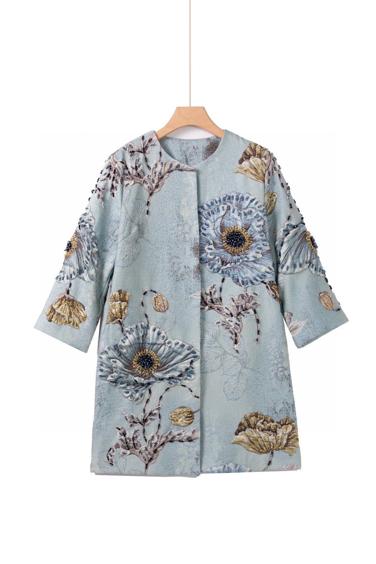 Productseeker - Vente Robe – femme - Coupe-vent fleuri à perles CT102Y avec charme à col rond5