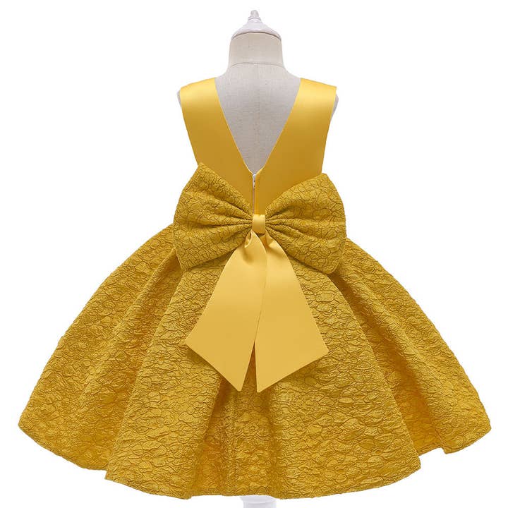 MyKids-USA® - Wholesale Dress - Kids - Baby Girl Flower Patched Design Solid Color Sleeveless Princess Formal Dress8