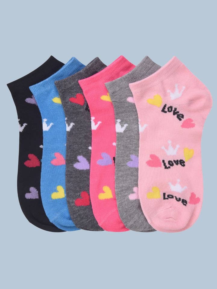Love Queen Women Printed Low Cut Socks , S778 for wholesale by Amerikan Basics