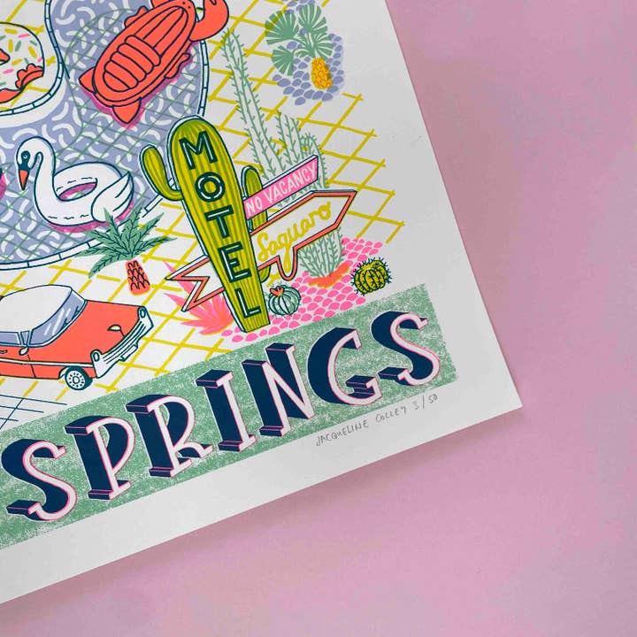 Jacqueline Colley – Großhandel Kunstdruck – Palm Springs Sill Siebdruck, A21