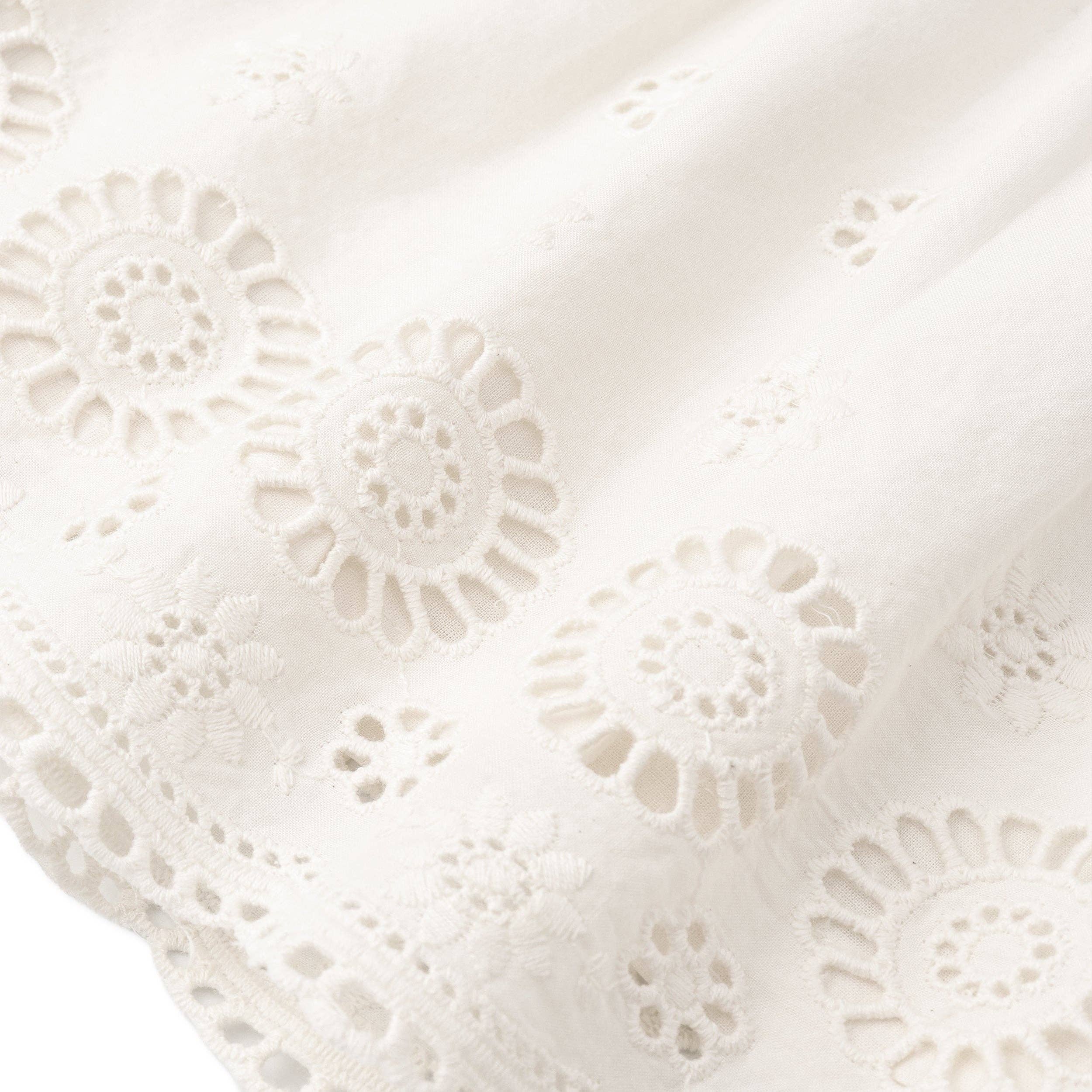 Makemake Organics - Wholesale Top & Pant Set - Kids - Organic Eyelet Top And Pant Set - Ivory Eyelet3