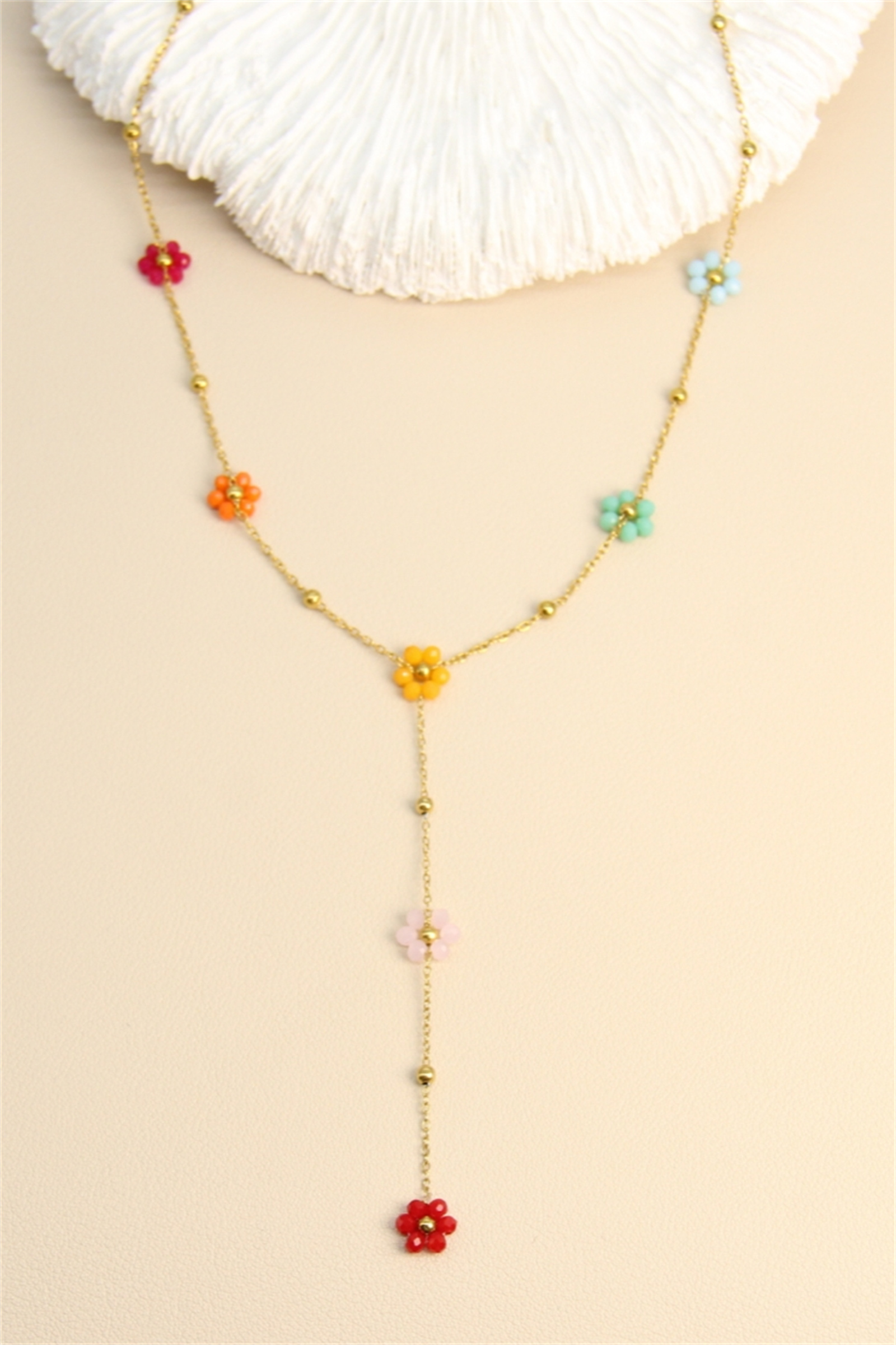 BELLISSIMA BIJOUX - Wholesale Link & Chain Necklace - Floral Necklace – Stainless Steel1