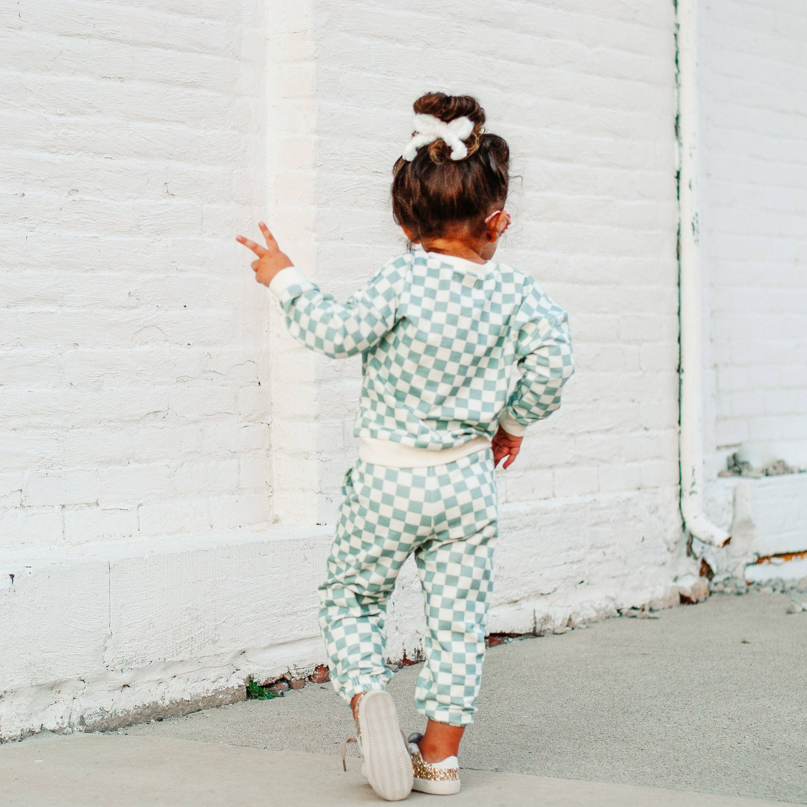 Tulip+Olive - Vente Ensemble de vêtements d'intérieur – enfant - Ensemble de jogging à carreaux - Enfants1