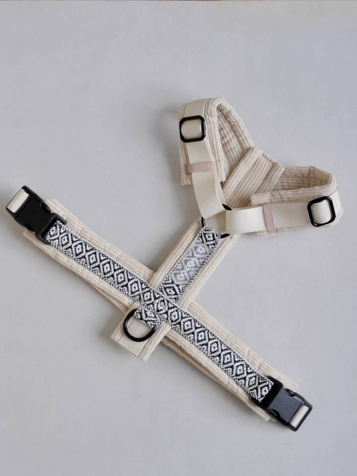 Arnés para perro - Blanco de pana para venta al por mayor de Les Wafou