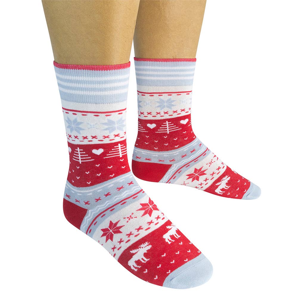 Funatic - About Face Designs - Nice Enough Merch Co - Wholesale Socks - Unisex - Christmas Moose Socks | Funatic3