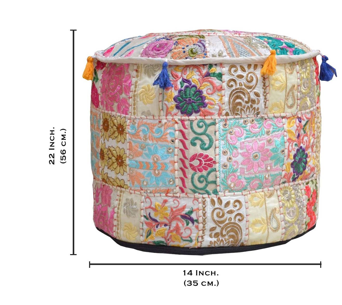 Aakriti Inc. - Wholesale Pouf - Aakriti Gallery Indian Pouf Footstool Ethnic Pouf Cover5