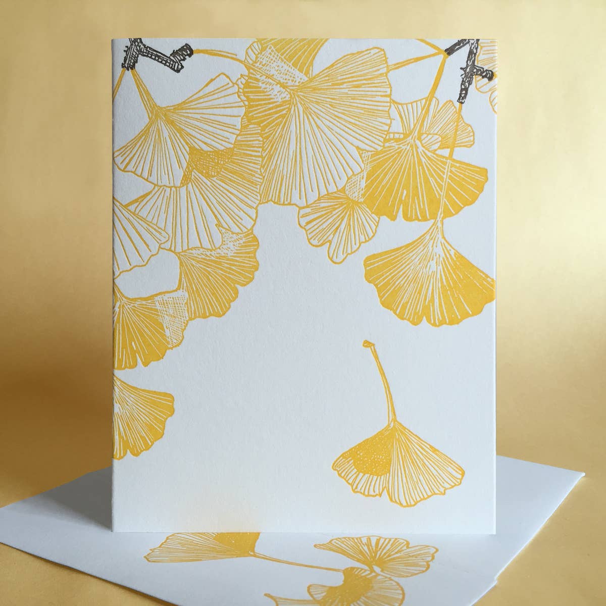Painted Tongue Press - Wholesale Sympathy Card - Ginkgo Sympathy and Blank Note Card1