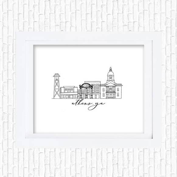 Athens Georgia City Skyline Art Print for wholesale by Studio Miller
