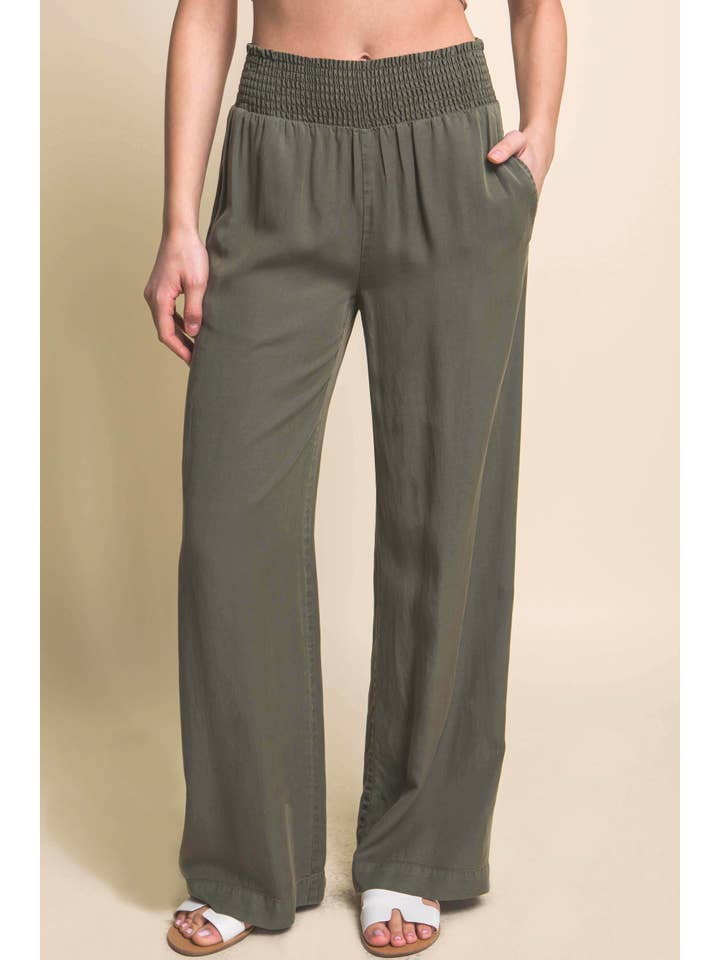 42POPS - Wholesale Pants - Women's - ', High Waisted Smocked Waist Casual Pants W/ Side Pockets4