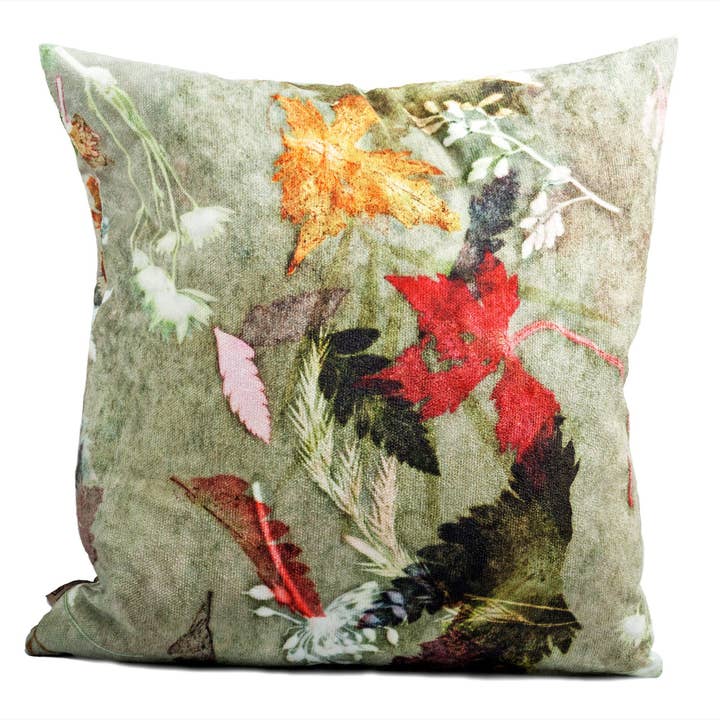 Floral Dance | Brown & Red Sofa Cushion Country Style for wholesale by Gillian Arnold