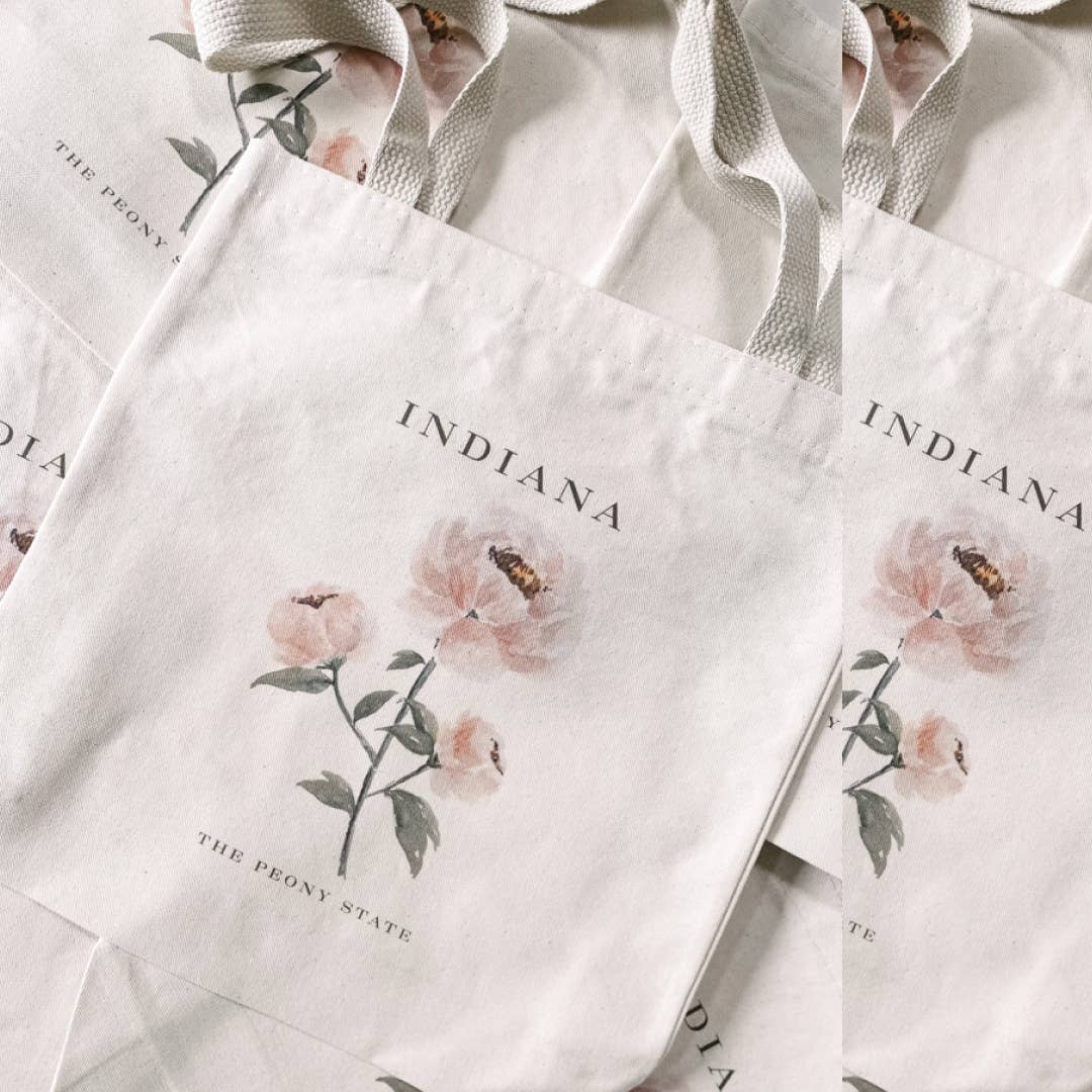 Art and Home co. - Wholesale Tote Bag - Women's - The Peony State Square Cotton Canvas Tote Bag Farmers Market2