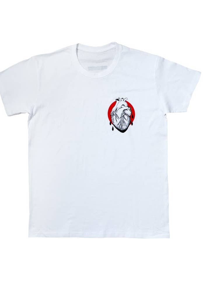 Bleedin 'Heart Pocket Logo T-shirt i vitt för wholesale av The Blankfaces