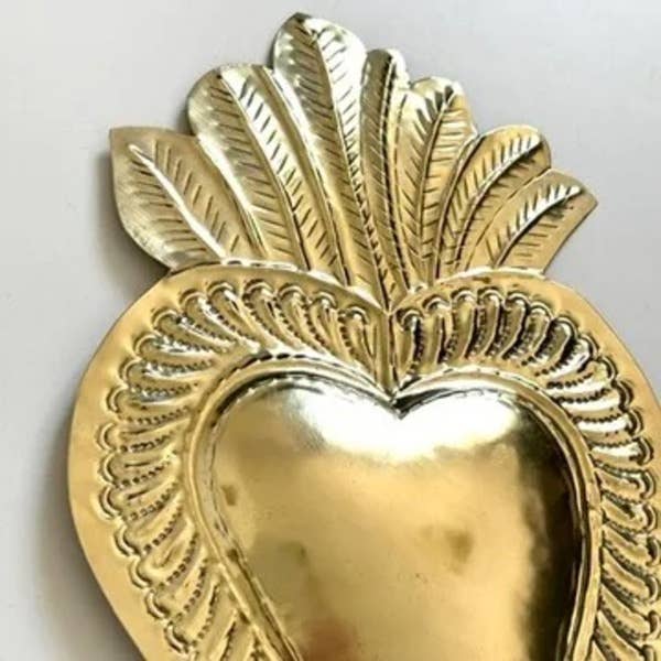 High crafty – Großhandel 3D-Wandkunst – 💛 Herz aus vergoldetem Messing – Handgefertigte Wanddekoration1