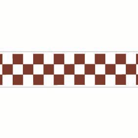 PAPIEREN TAPE - BORDEAUX/ROESTBRUIN DAMBORDPATROON voor wholesale door Kinshipped