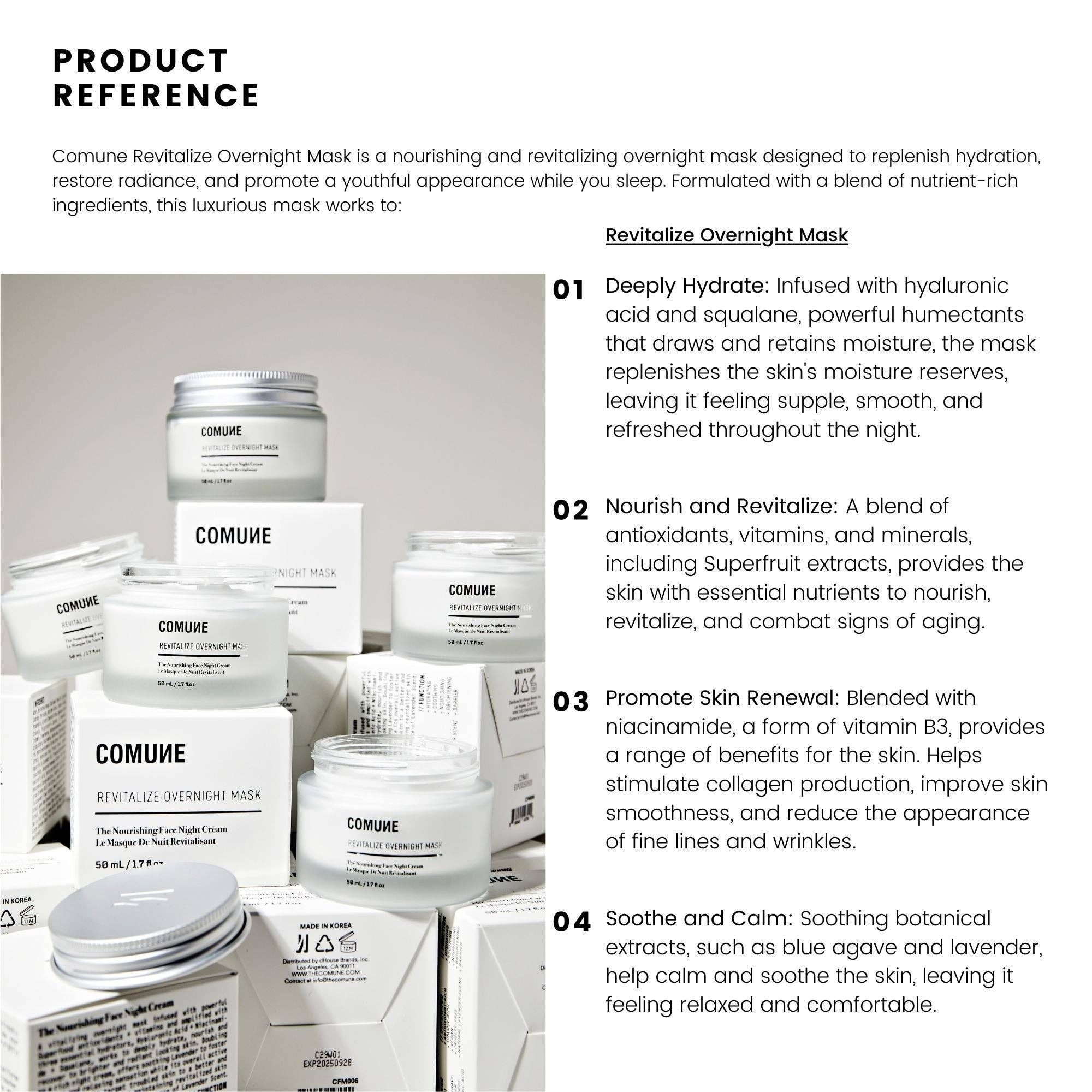 COMUNE - Wholesale Skincare Face Mask - Revitalize Overnight Mask11