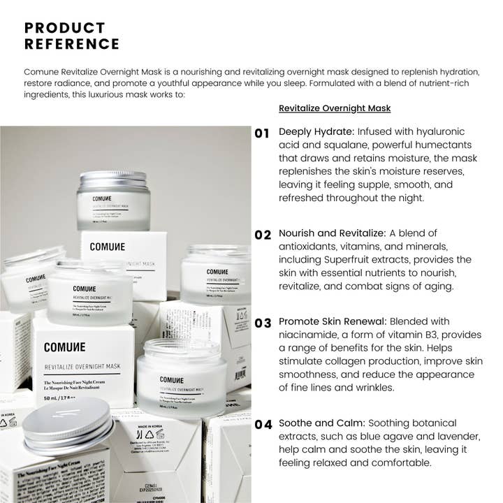 COMUNE - Wholesale Skincare Face Mask - Revitalize Overnight Mask11