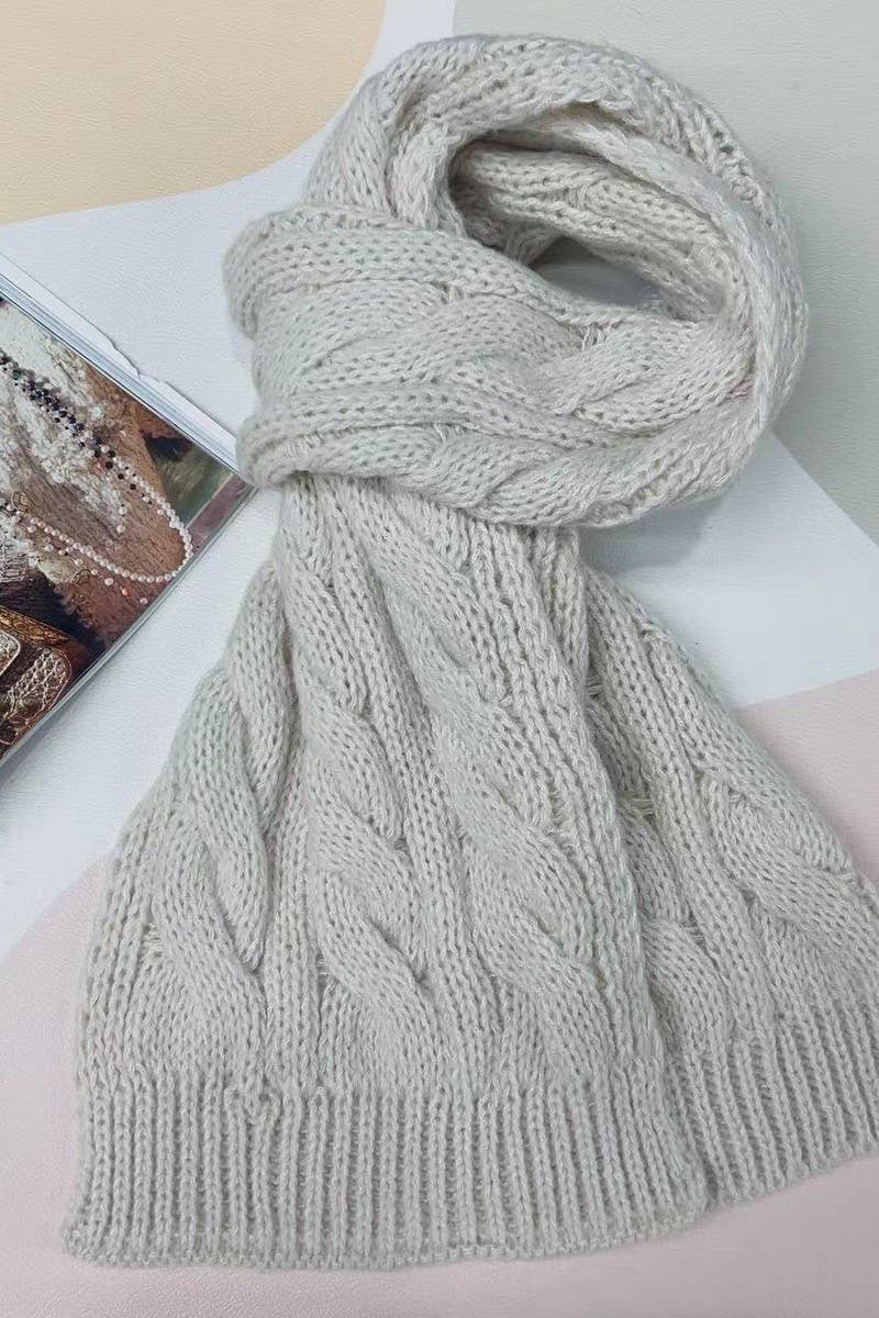 NINEXIS - Wholesale Scarf - Women's - CWASC03387_CHUNKY KNIT TWIST SCARF WARM THICK SHAWL WRAP5