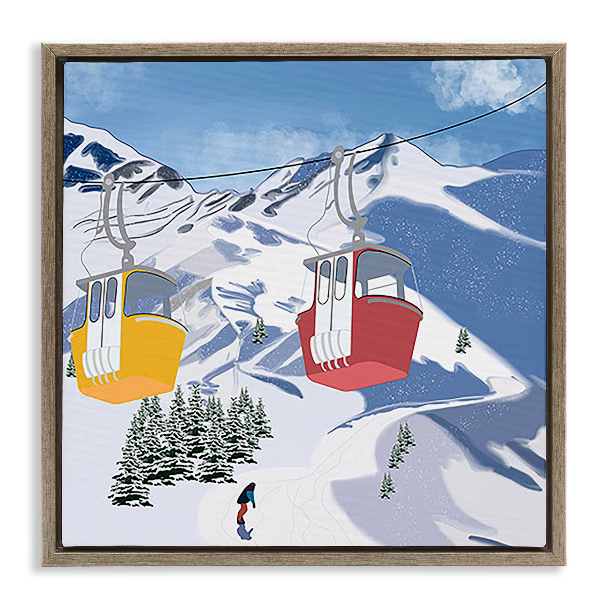 Stupell Industries - Wholesale Wall Sign - Ski Lift over Vast Mountain - Framed Wall Art23