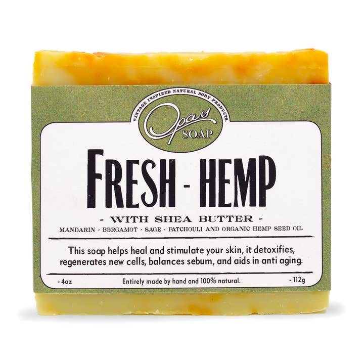 Frischer Hanf — natürlich kalt verarbeitet für den Großhandel von Opas Soap