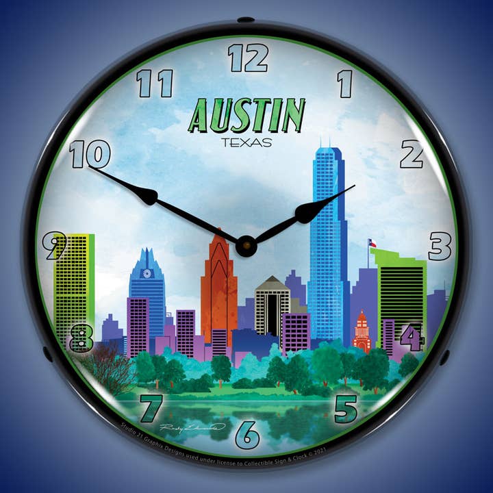 Skyline d'Austin pour la vente par Collectable Sign and Clock LLC.