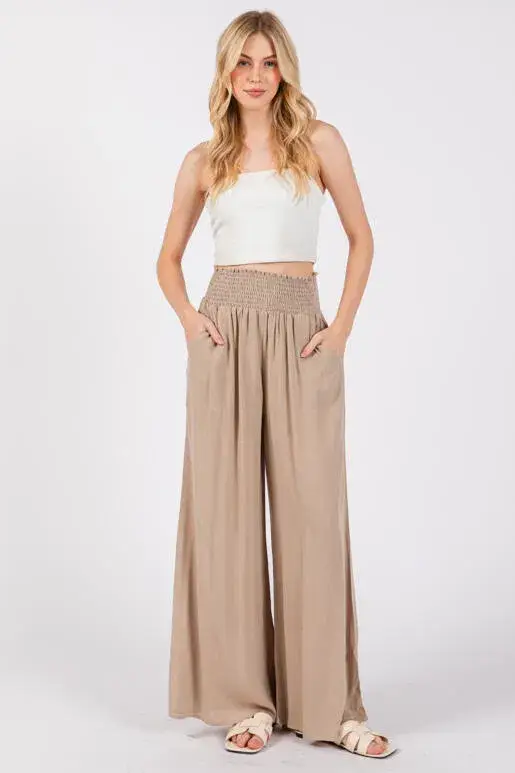 Final Touch – wholesale Pants – Women's – Heavy Gauze Wide Leg Pants - NP70263D-HV7